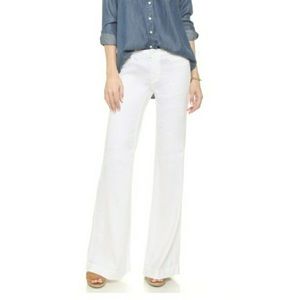 Hudson Gwen Midrise Wide Leg White Linen